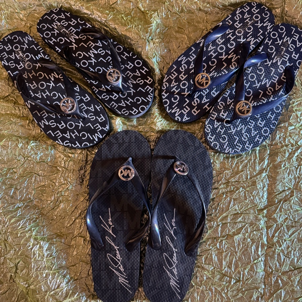 Michael Kors Flip Flops - 3 PAIRS!!